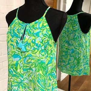 Lilly Pulitzer tank top blouse green blue